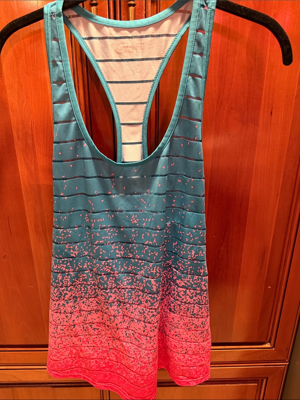 Racerback Gradient Tank Top in Teal and Pink